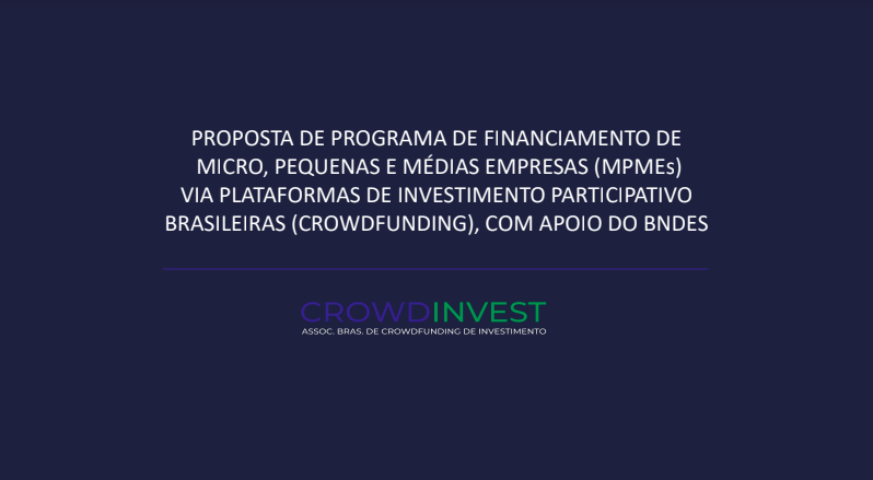 Proposta de programa de parceria entre as plataformas de equity-crowdfunding e o BNDES.

